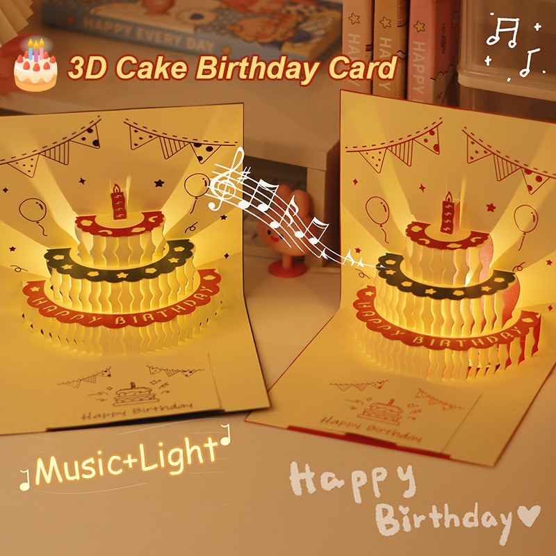 Blank Sheet Music Notebook - 3D Music Light Birthday Card Creative