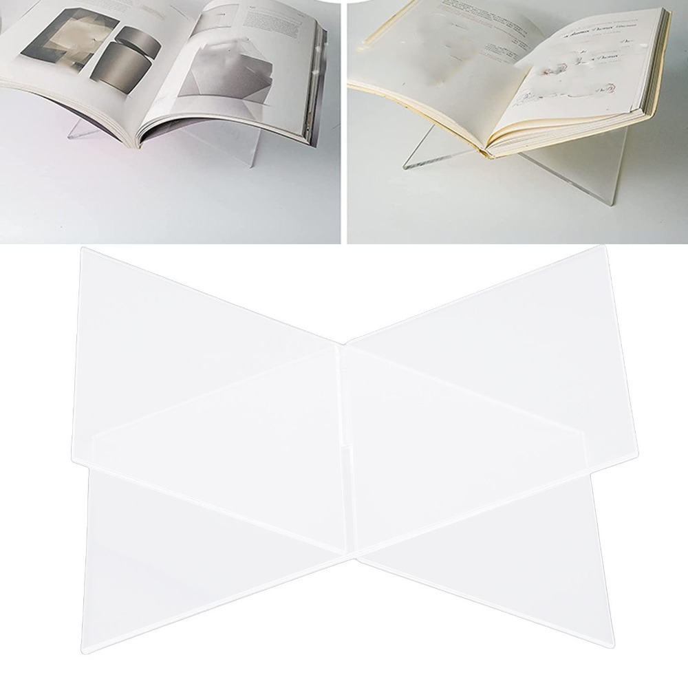 Clear Acrylic Book Stand Holder - 1set X-Shaped Design Acrylic Book Stand
