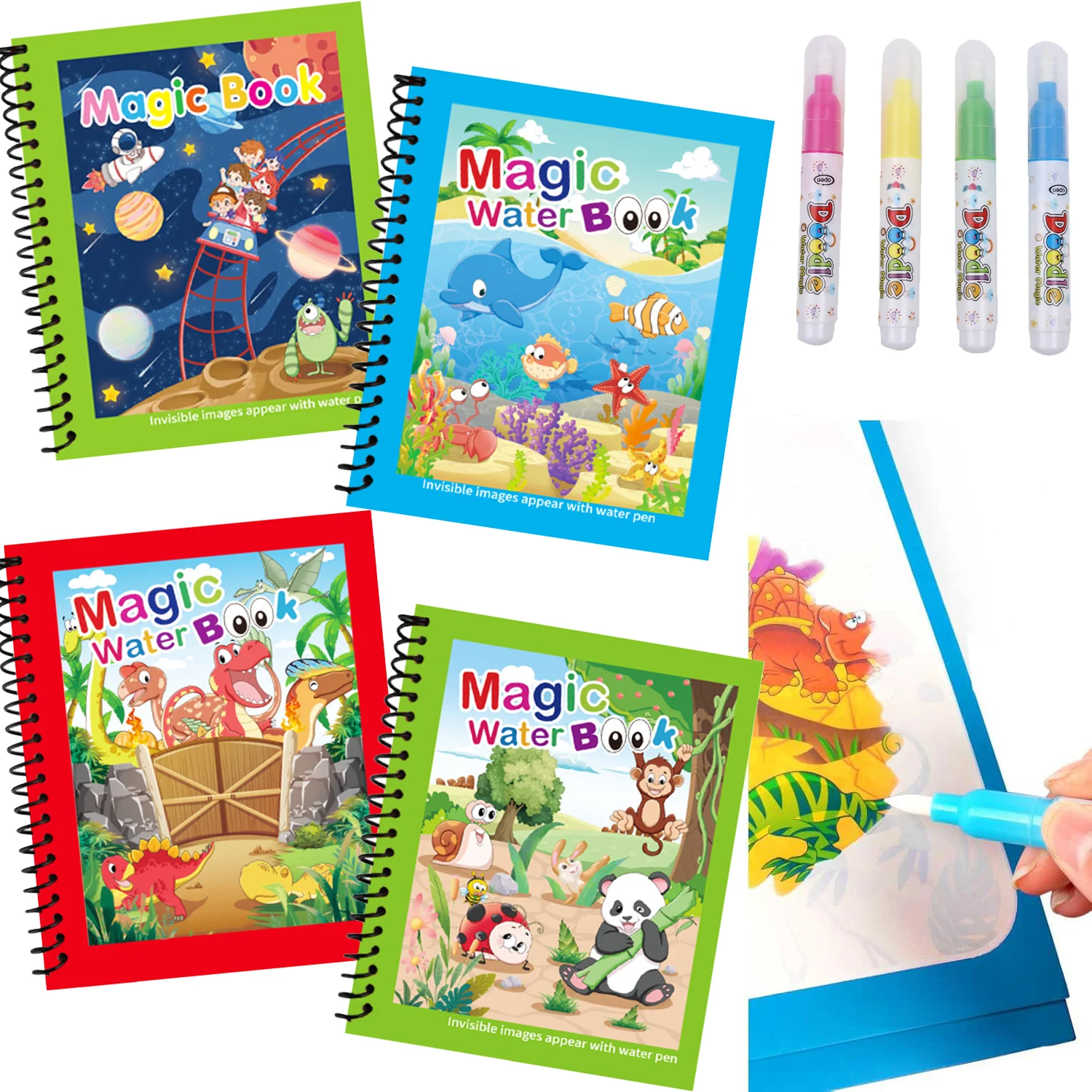 Magic Water Painting Book Reus - Reusable Water Magic Coloring Book 评论和价格