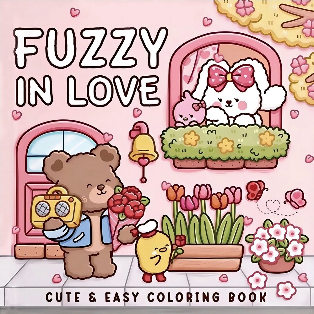 FUZZY IN LOVE Bold-easy Patter - Adult Coloring Book Stress Relief 评论和价格