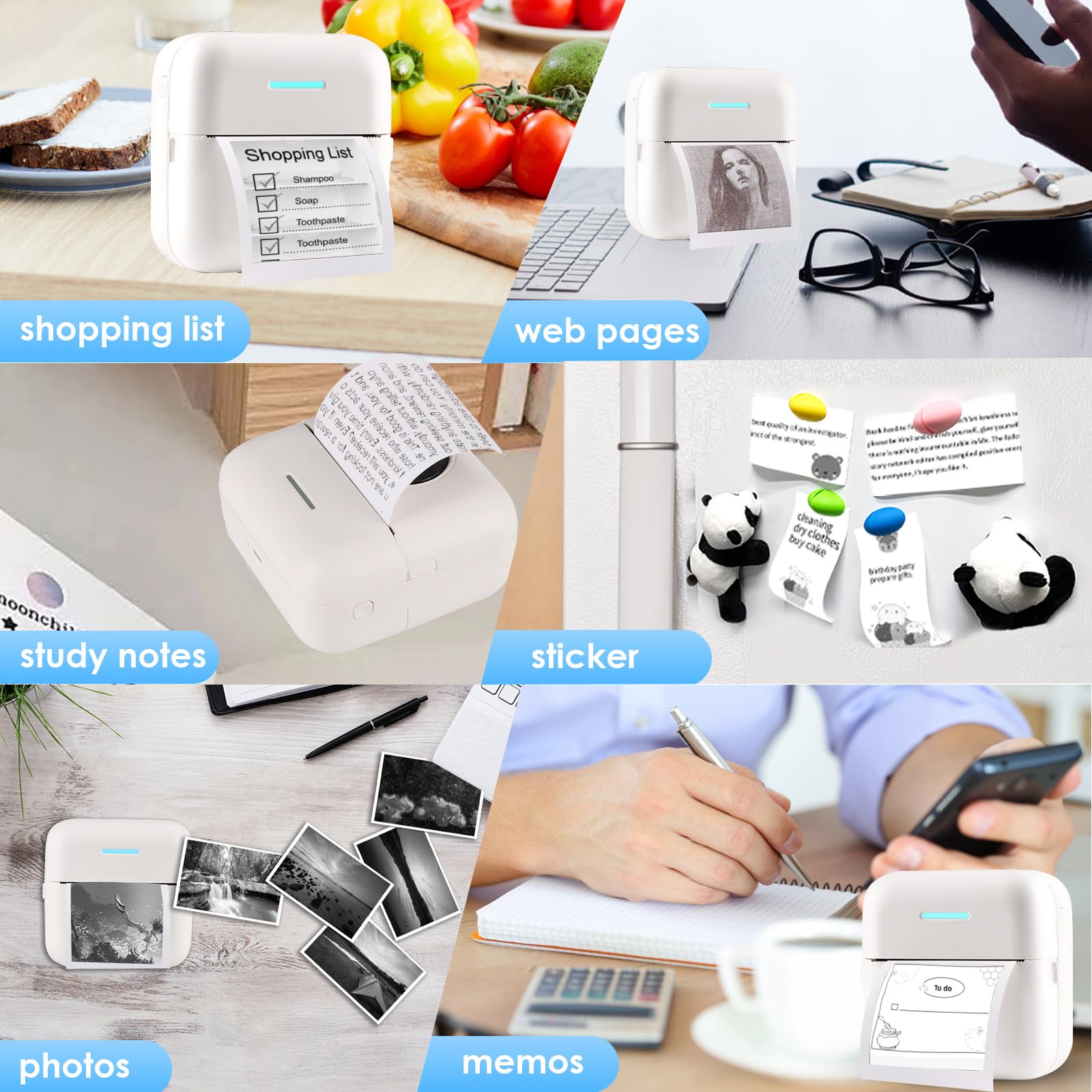 10 Rolls Thermal Inkless Print - Mini Pocket Thermal Printer Paper Roll 评论和价格