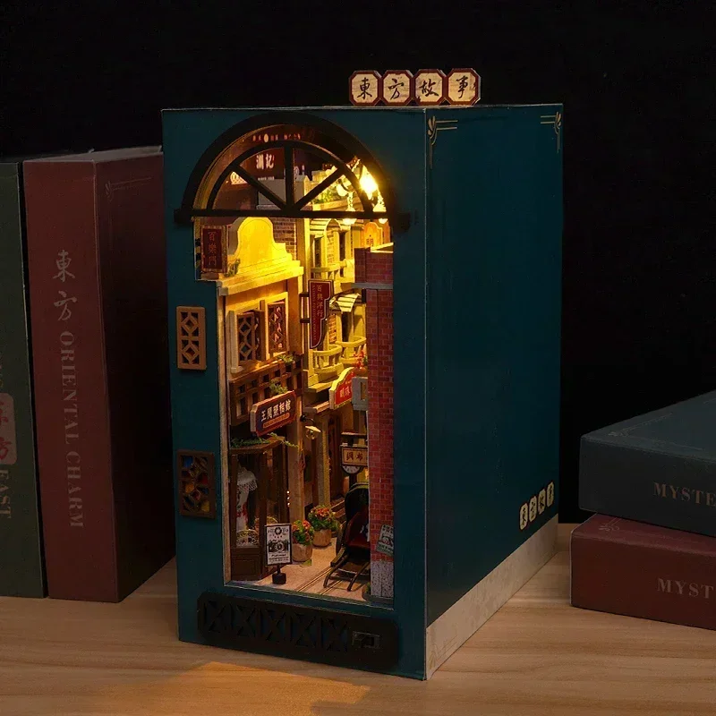 DIY Wooden Oriental Tales Chin - Diy Wooden Book Nook Kit Shelf Insert 评论和价格