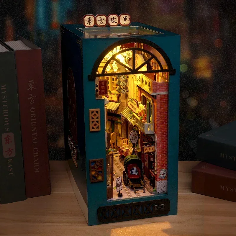 DIY Wooden Oriental Tales Chin - Diy Wooden Book Nook Kit Shelf Insert 评论和价格