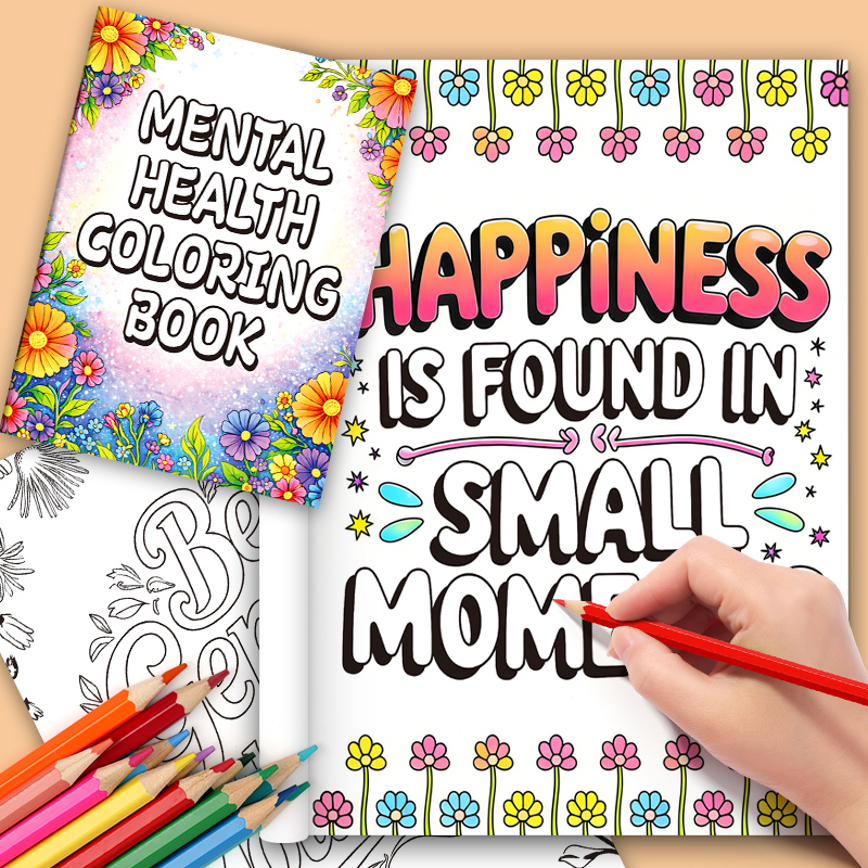 32 Pages Mental Health Colorin - Adult Coloring Book Stress Relief 评论和价格