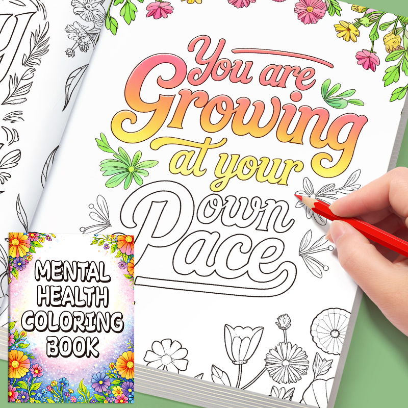 32 Pages Mental Health Colorin - Adult Coloring Book Stress Relief 评论和价格