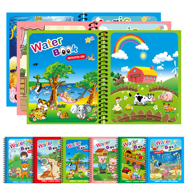 Montessori Toys Reusable Color - Reusable Water Magic Coloring Book 评论和价格