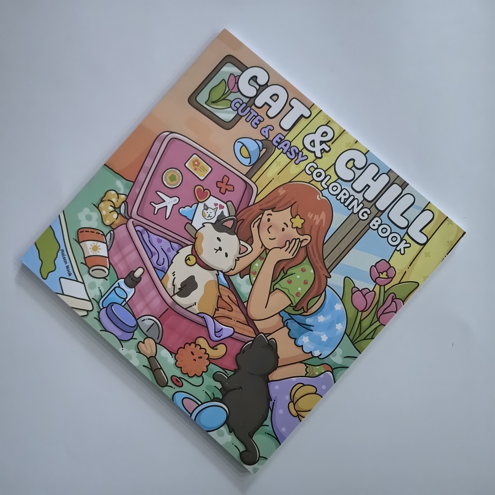 Cat & Girl Cute Easy Coloring  - Adult Coloring Book Stress Relief 评论和价格