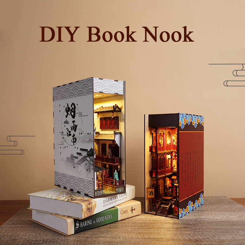 DIY Book Nook Insert Shelf Kit - Diy Wooden Book Nook Kit Shelf Insert 评论和价格