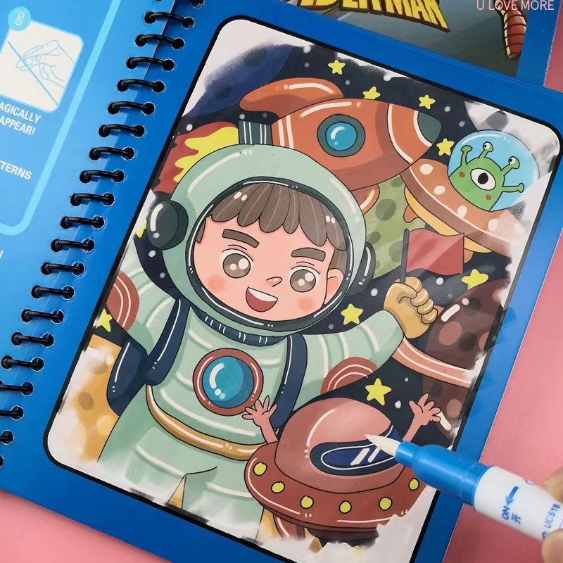 1Pcs Magical Book Water Drawin - Reusable Water Magic Coloring Book 评论和价格