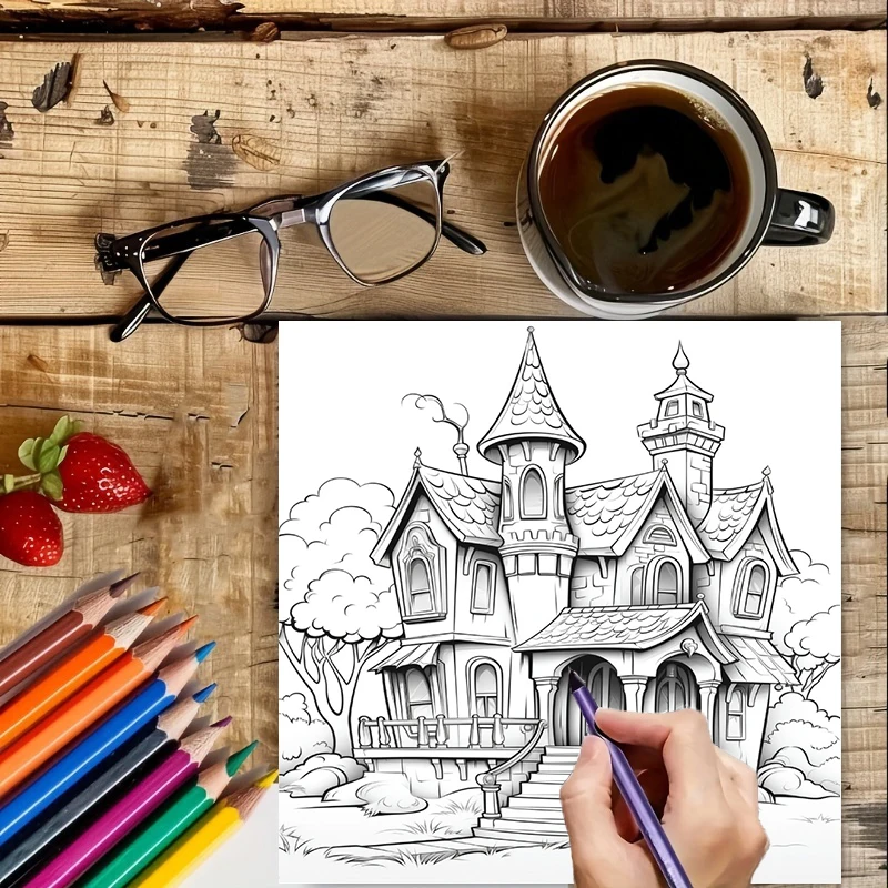 Haunted House Coloring Book fo - Adult Coloring Book Stress Relief 评论和价格