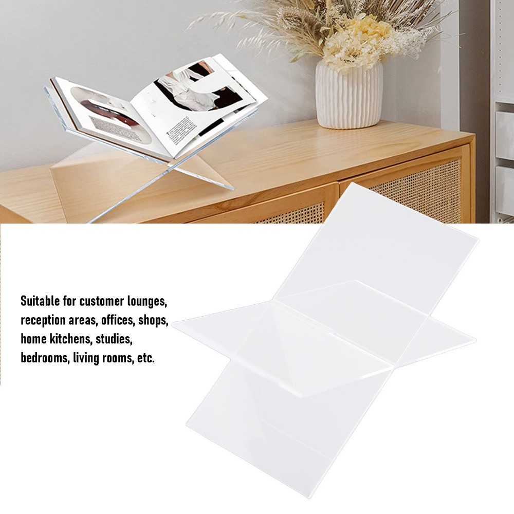 1set X-Shaped Design Acrylic B - Clear Acrylic Book Stand Holder 评论和价格