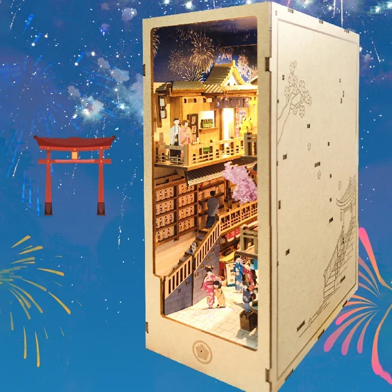 Japanese Retro DIY Wooden Book - Diy Wooden Book Nook Kit Shelf Insert 评论和价格