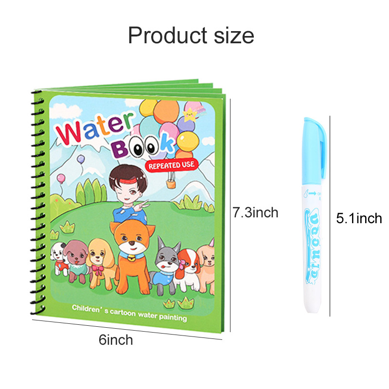 Magic Water Book with Pen Draw - Reusable Water Magic Coloring Book 评论和价格
