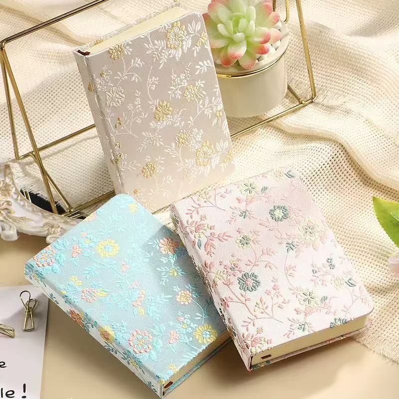 A6 Chinese Floral Brocade Note - Vintage Leather Journal Notebook 评论和价格