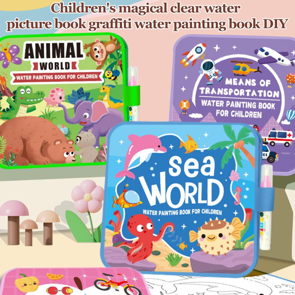 Foldable Water Painting Book F - Reusable Water Magic Coloring Book 评论和价格