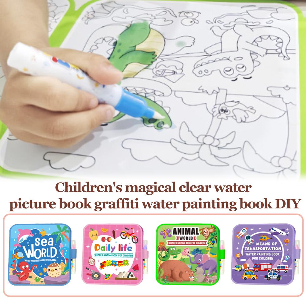 Foldable Water Painting Book F - Reusable Water Magic Coloring Book 评论和价格