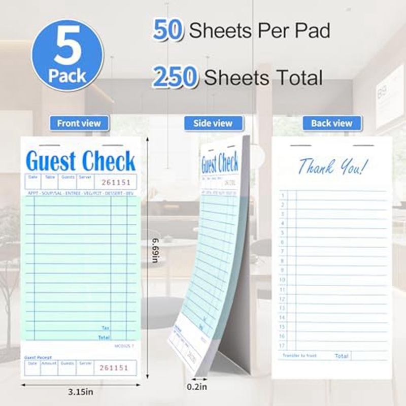 5 Pack Guest Check Books, Serv - Books 评论和价格