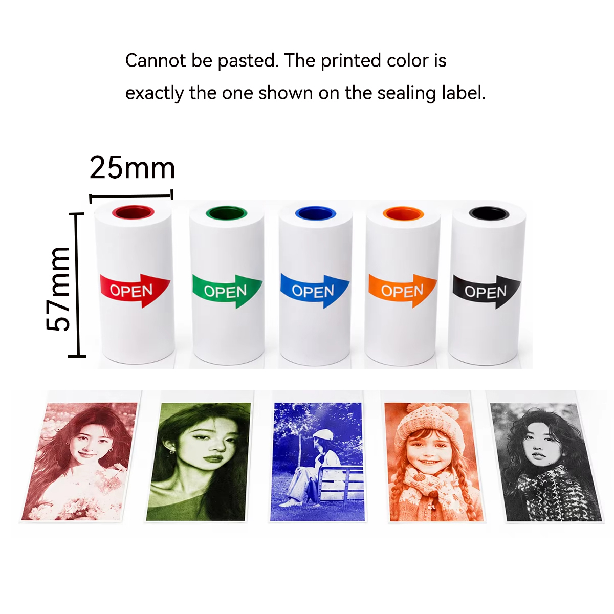 57x25mm White/Color Thermal Pa - Mini Pocket Thermal Printer Paper Roll 评论和价格
