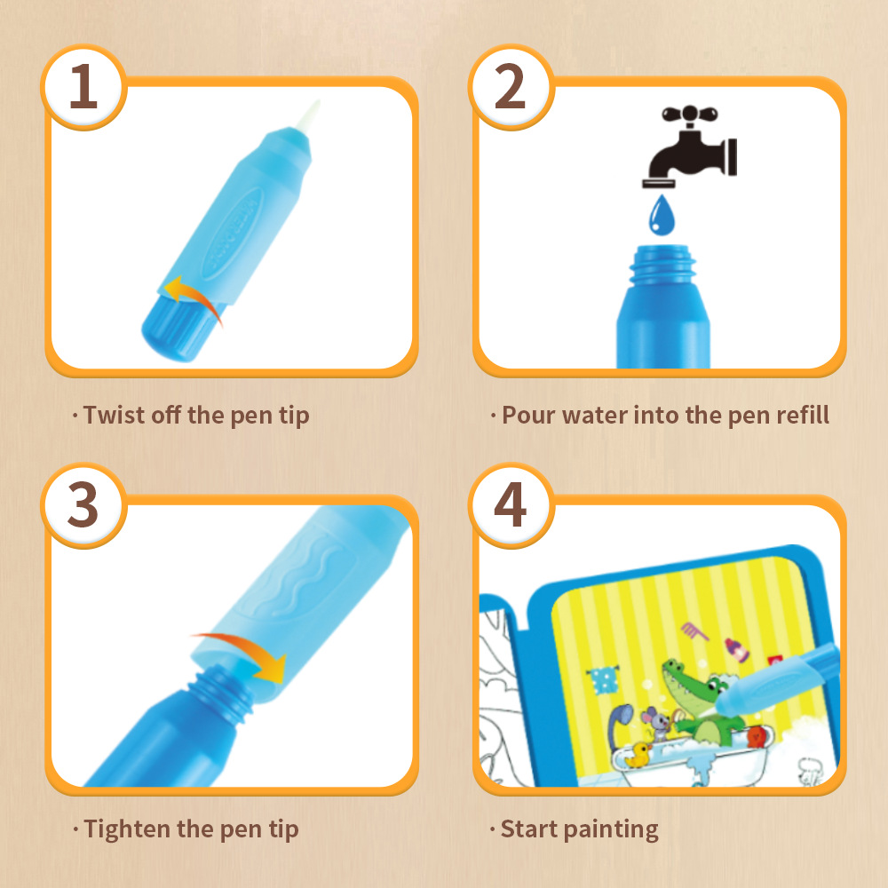 Magic Water Painting Book Reus - Reusable Water Magic Coloring Book 评论和价格
