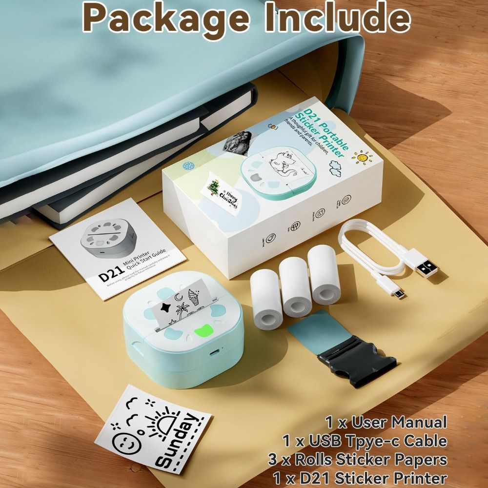 Mini Sticker Printer with 3 Pa - Mini Pocket Thermal Printer Paper Roll 评论和价格