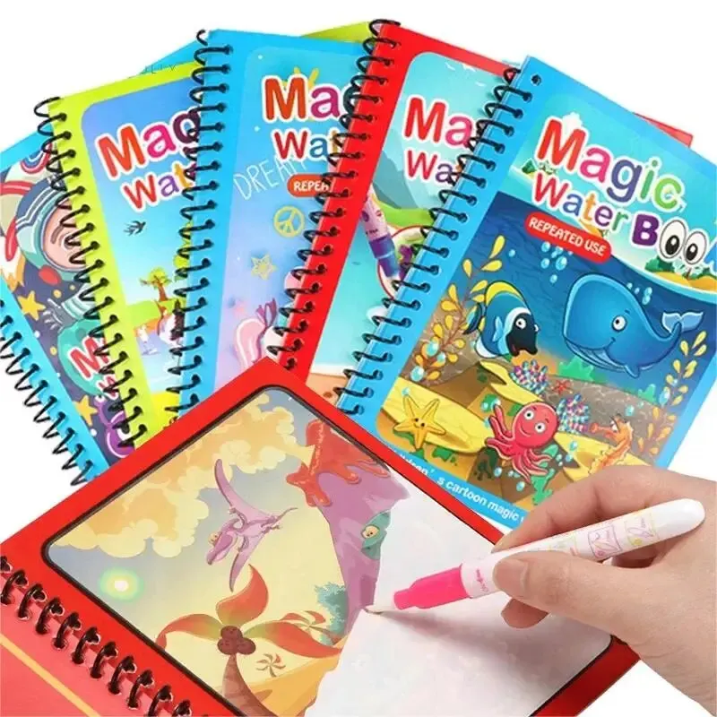 1 Book+1 Pen Reusable Magic Co - Reusable Water Magic Coloring Book 评论和价格