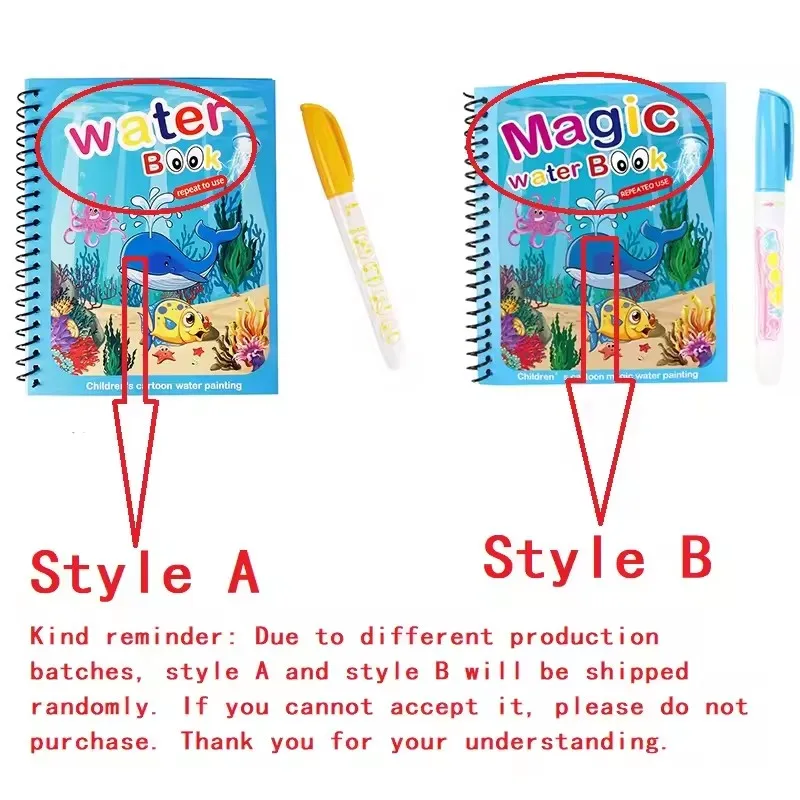 1 Book+1 Pen Reusable Magic Co - Reusable Water Magic Coloring Book 评论和价格
