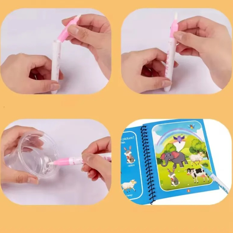 1 Book+1 Pen Reusable Magic Co - Reusable Water Magic Coloring Book 评论和价格