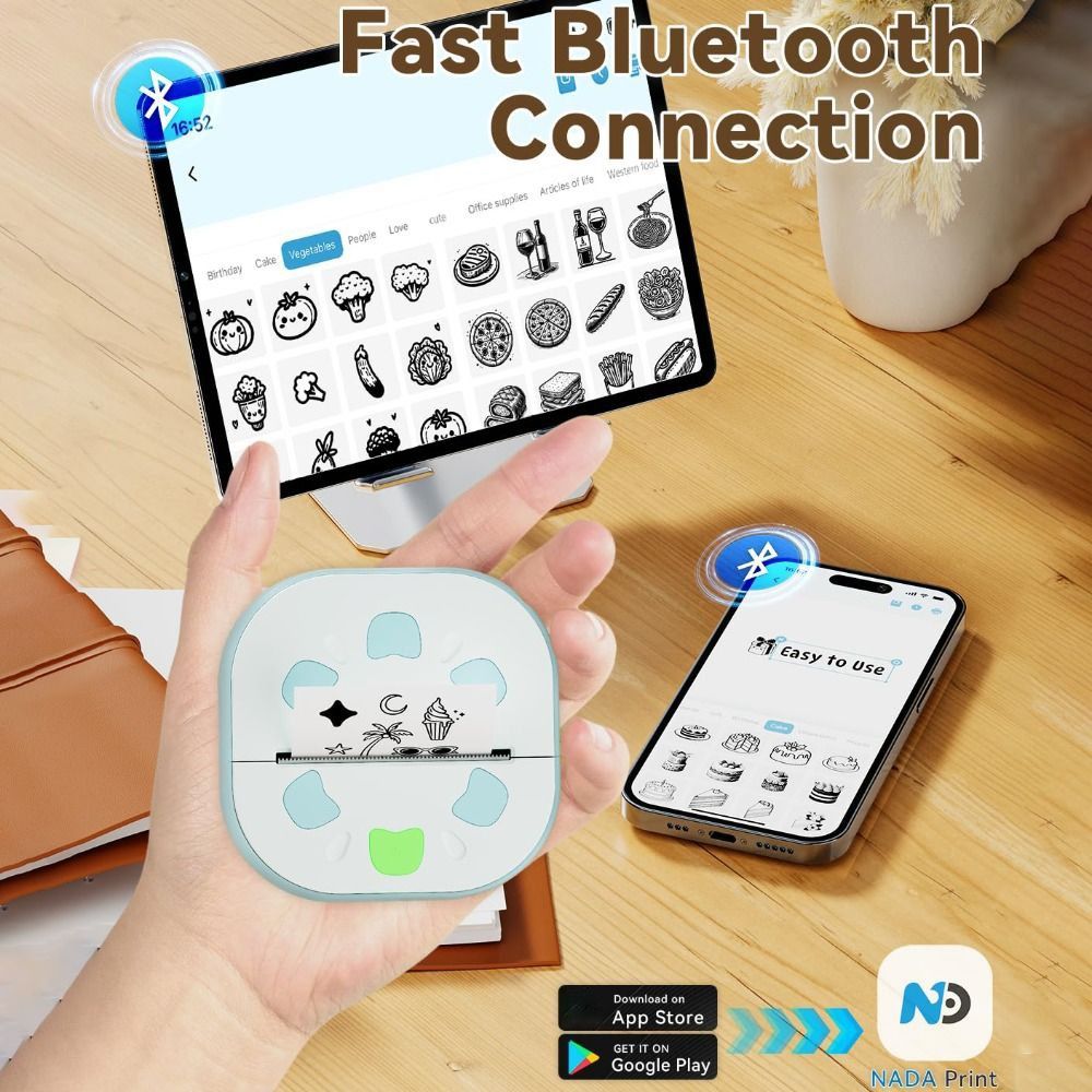 Mini Sticker Printer Inkless P - Mini Pocket Thermal Printer Paper Roll 评论和价格