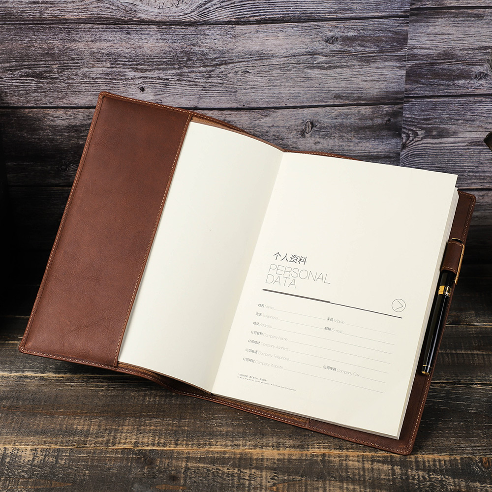 Retro Genuine Leather Book Cov - Stationery Books 评论和价格