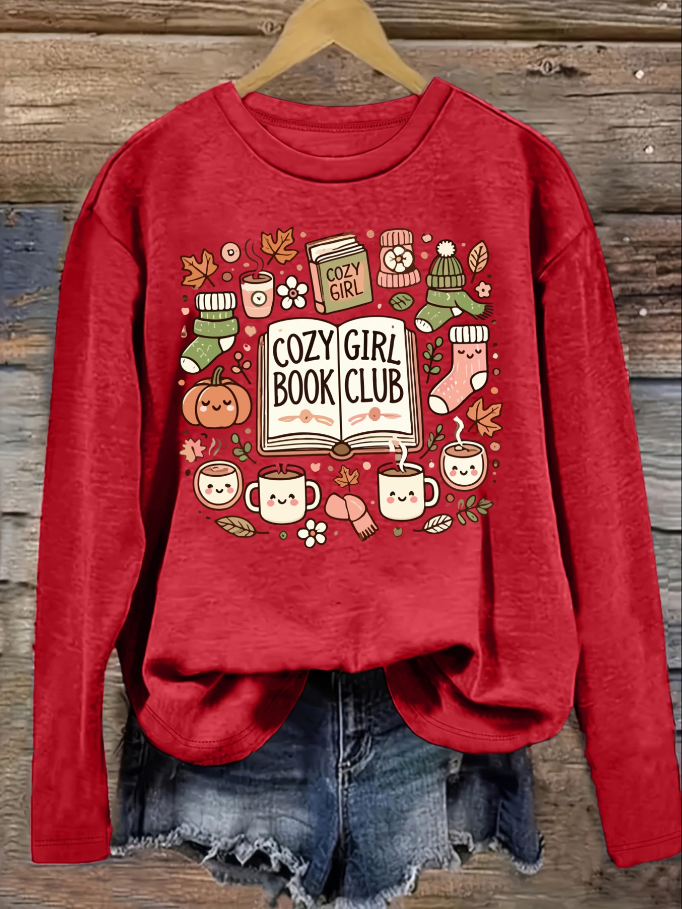 Women's Casual Long Sleeve Cre - Books 评论和价格