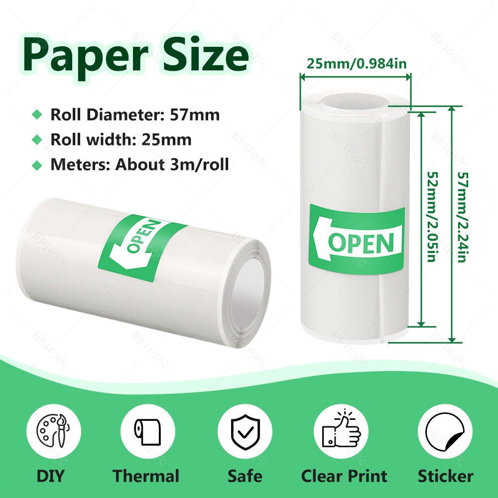 Printable Adhesive Paper 3~15  - Mini Pocket Thermal Printer Paper Roll 评论和价格