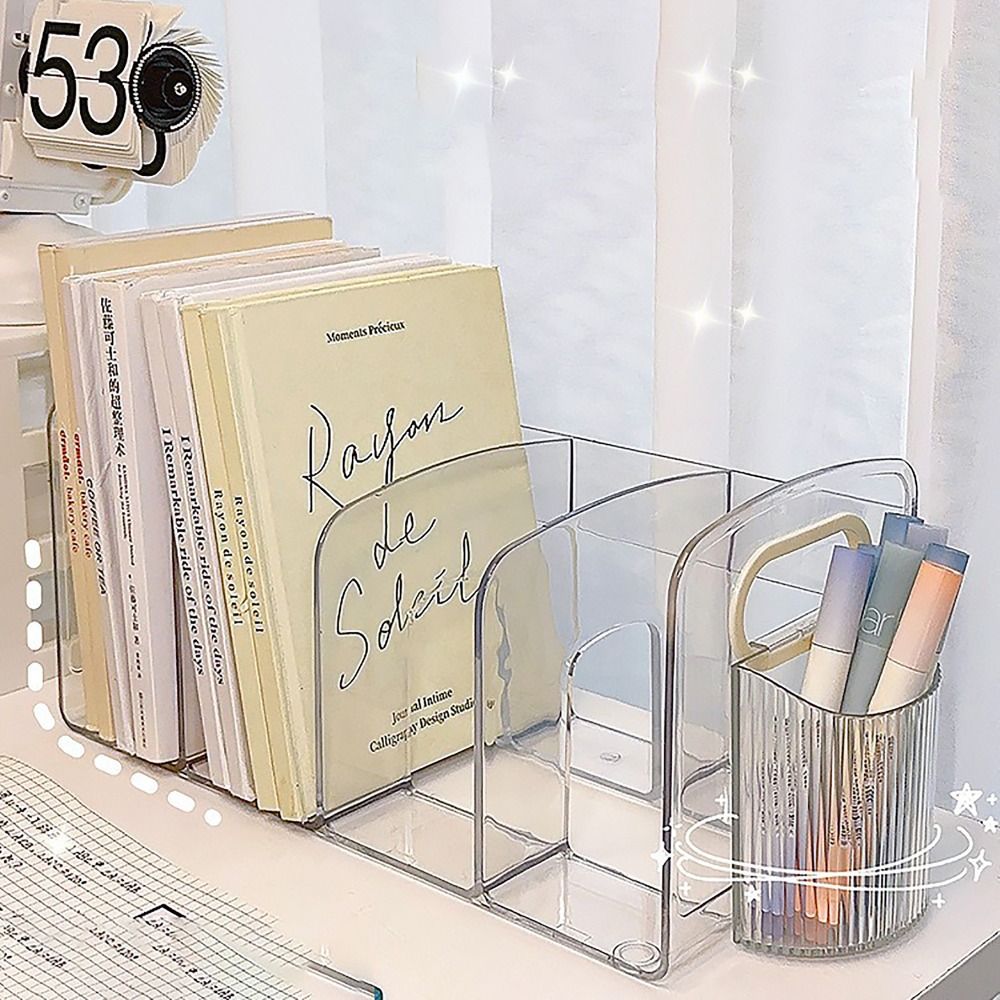 Portable Clear Acrylic Bookend - Clear Acrylic Book Stand Holder 评论和价格