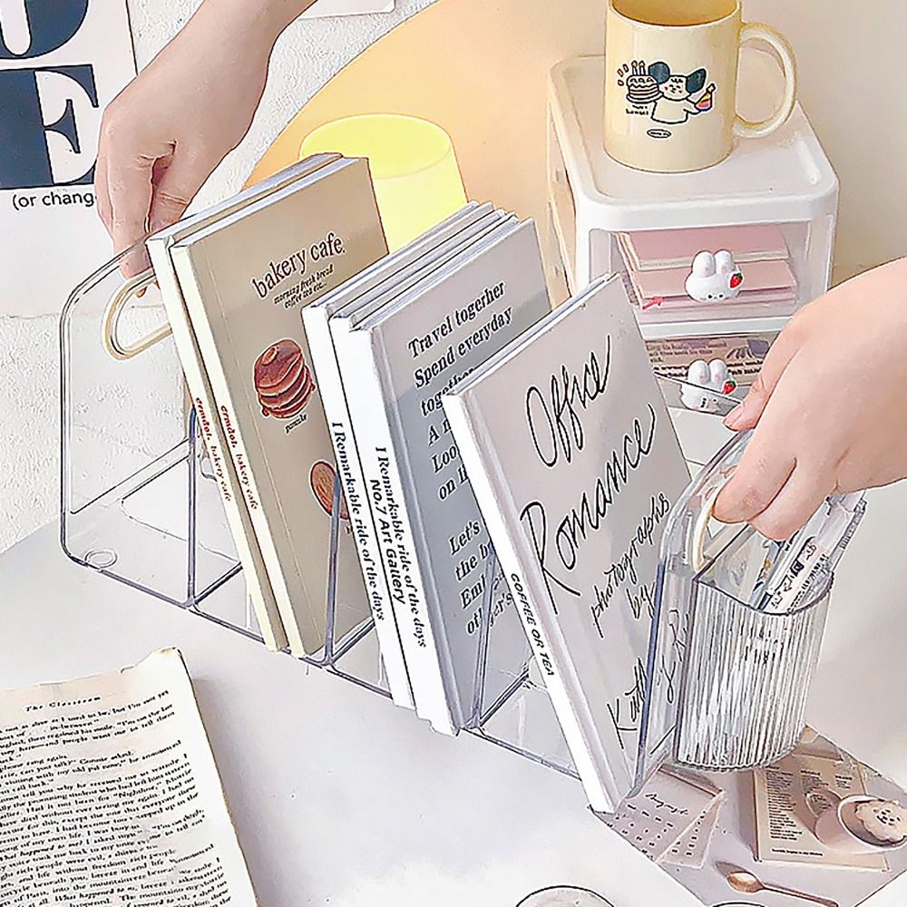 Portable Clear Acrylic Bookend - Clear Acrylic Book Stand Holder 评论和价格